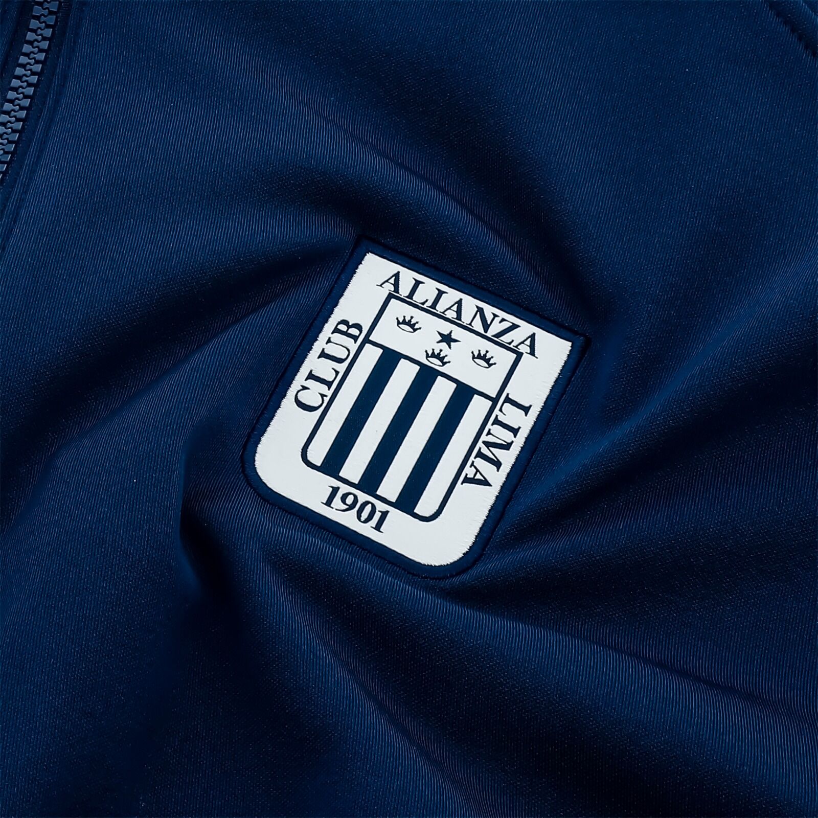 CASACA DE BUZO AZUL Y BLANCO