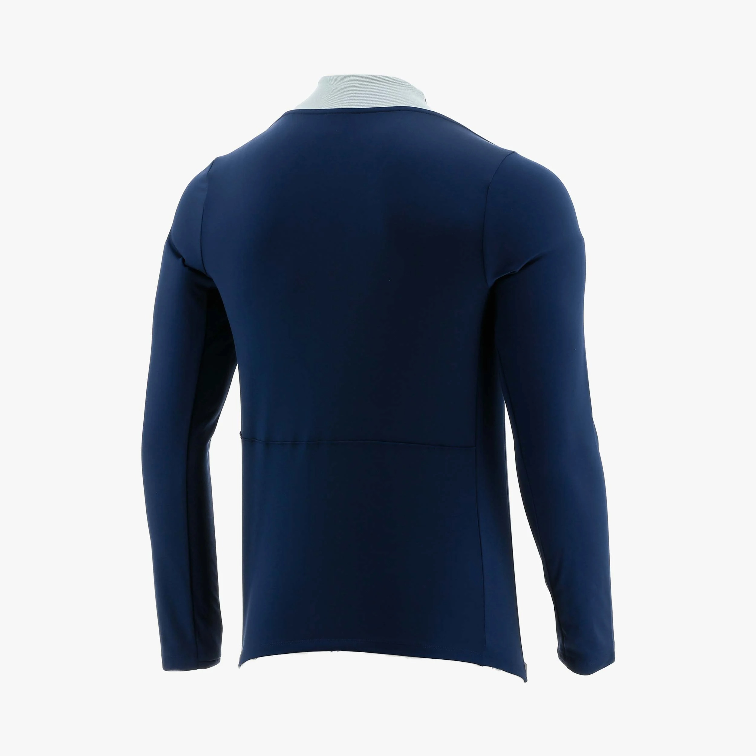 Polera de fútbol con Cierre al Pecho - Azul y Plata