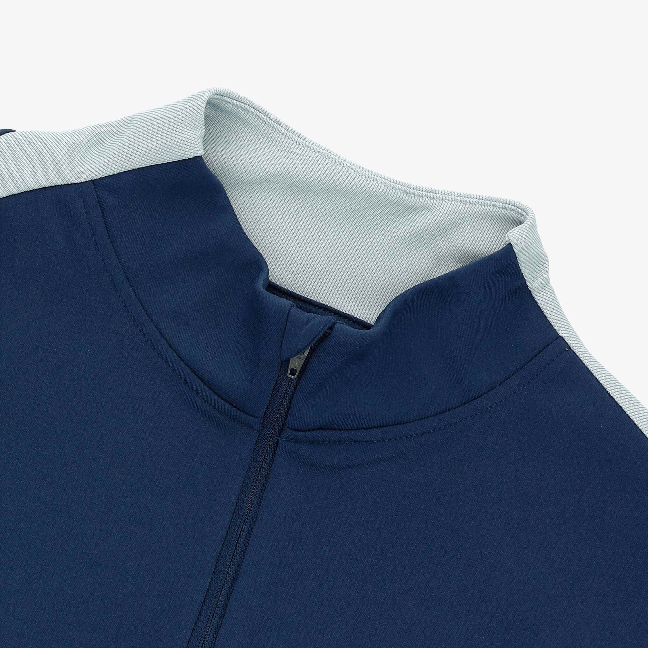Polera de fútbol con Cierre al Pecho - Azul y Plata