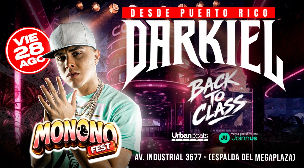 DARKIEL DE PUERTO RICO en MONONO FEST VIER 28 AGOSTO