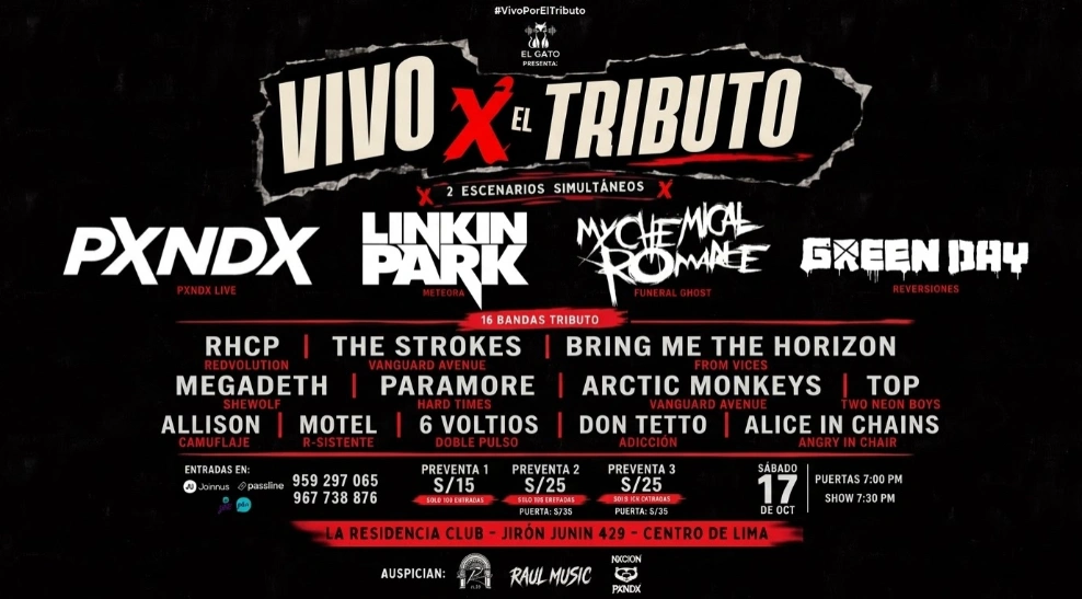 Vivo X El Tributo - Sab 17 Octubre - La Residencia Club - VxT — Otros · lima