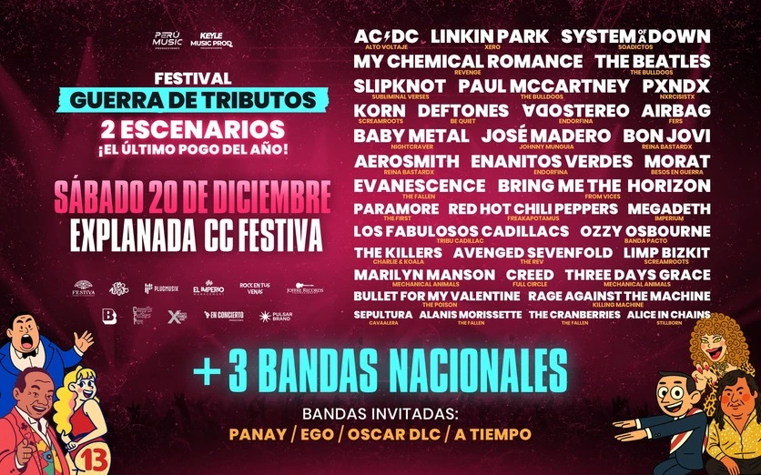 FESTIVAL GUERRA DE TRIBUTOS EN LIMA